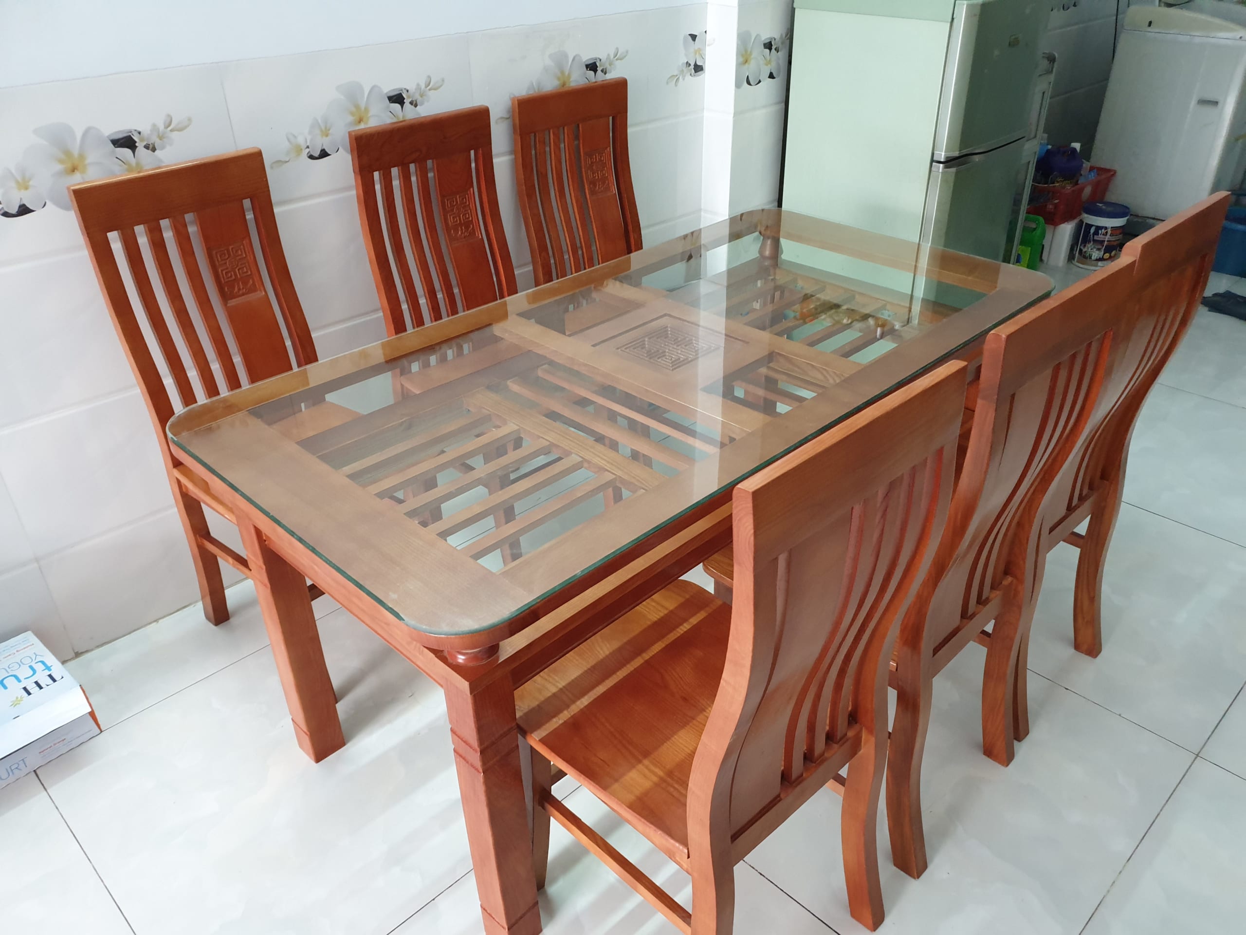 bàn ăn gỗ cũ hải phòng 6 ghế - docuhaiphong.vn