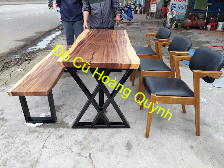 Bộ bàn ăn gỗ Me tây cũ tại Kho đồ cũ Hoàng Quỳnh - 0913040613